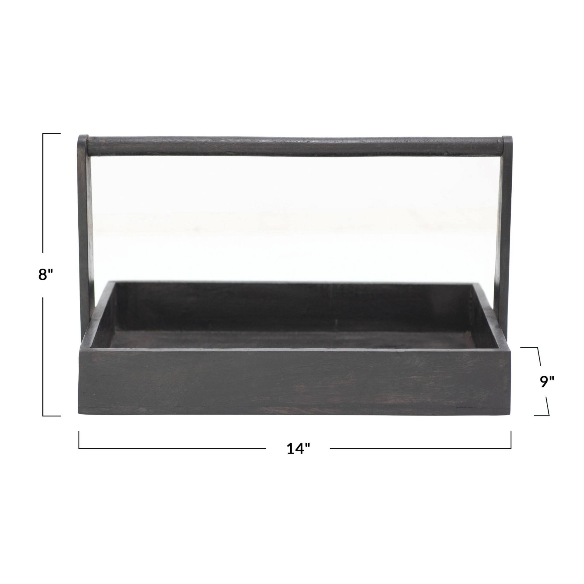 Hello Honey® 14'' Decorative Black Mango Wood Tray